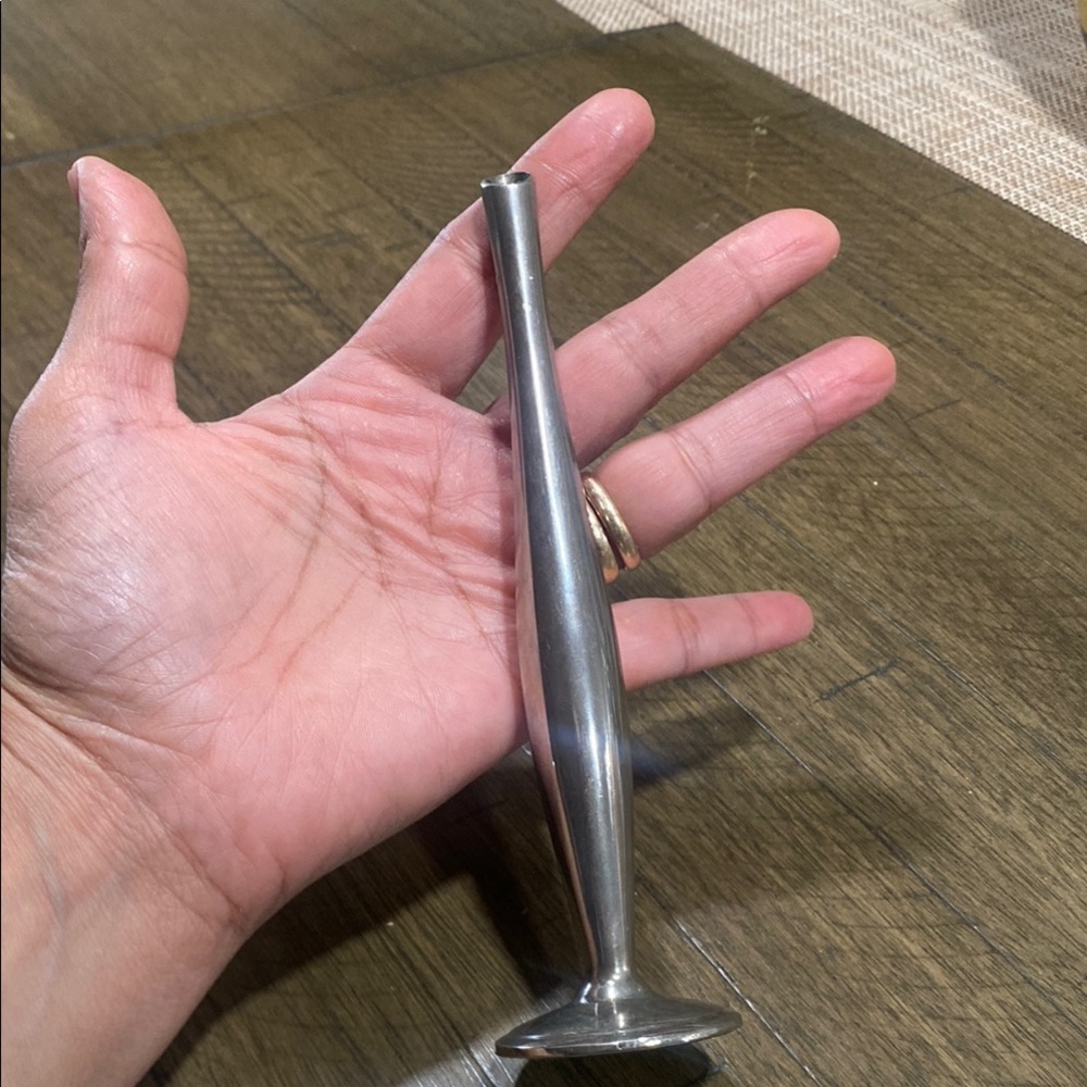 Sleek Silver Metal Vase